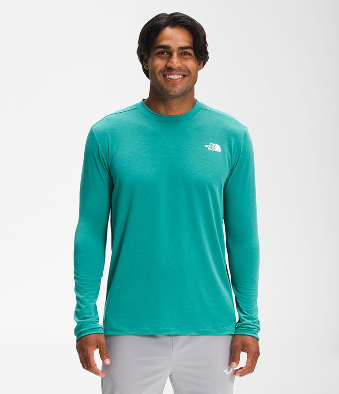 The North Face T-Shirts Wander Long Sleeve Green - Mens - Thailand EFTKI-8390